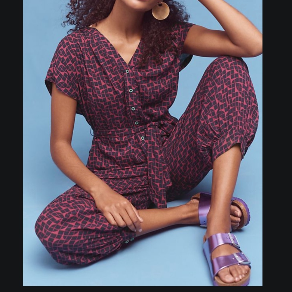 Anthropologie | Geoscope Jumpsuit | Large Petite